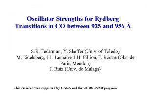 Oscillator Strengths for Rydberg Transitions in CO between