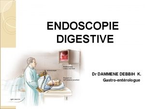 ENDOSCOPIE DIGESTIVE Dr DAMMENE DEBBIH K Gastroentrologue I