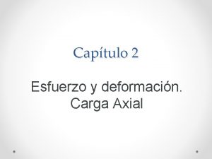 Captulo 2 Esfuerzo y deformacin Carga Axial Deformacin