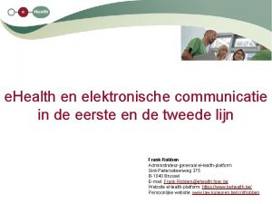 e Health en elektronische communicatie in de eerste