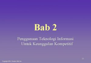 Bab 2 Penggunaan Teknologi Informasi Untuk Keunggulan Kompetitif