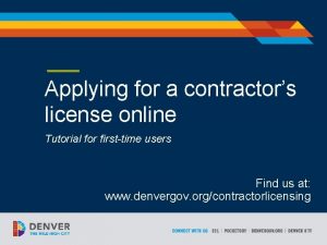 Applying for a contractors license online Tutorial for