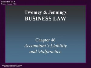 BUSINESS LAW Twomey Jennings 1 st Ed Twomey