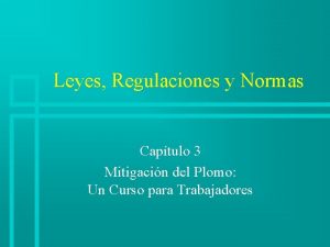 Leyes Regulaciones y Normas Captulo 3 Mitigacin del