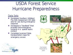 USDA Forest Service Hurricane Preparedness Data Sets Developed