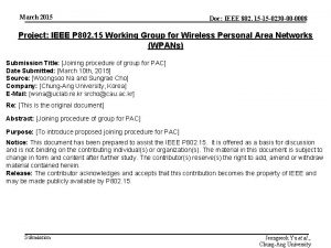 March 2015 Doc IEEE 802 15 15 0230