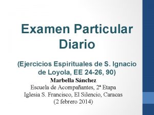 Examen Particular Diario Ejercicios Espirituales de S Ignacio
