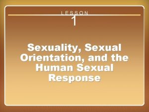 LESSON 1 Sexuality Sexual Orientation and the Human