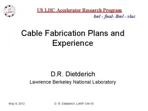 US LHC Accelerator Research Program bnl fnal lbnl