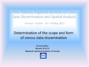 United Nations Regional Seminar on Census Data Dissemination