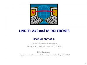 UNDERLAYS and MIDDLEBOXES READING SECTION 8 COS 461