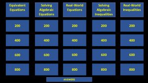 Equivalent Equations Solving Algebraic Equations RealWorld Equations Solving