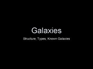 Galaxies Structure Types Known Galaxies What is a