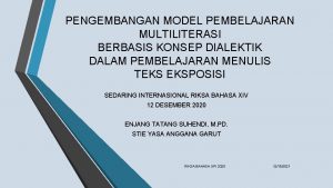 PENGEMBANGAN MODEL PEMBELAJARAN MULTILITERASI BERBASIS KONSEP DIALEKTIK DALAM