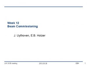 Week 12 Beam Commissioning J Uythoven E B