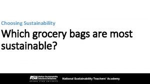 Choosing Sustainability Which grocery bags are most sustainable