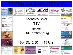 TSV KleinAuheim 1820 e V Nchstes Spiel TSV