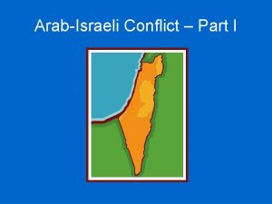 ArabIsraeli Conflict Part I A divided holy land