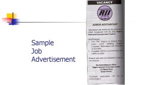 Sample Job Advertisement Sample Application Letter 24 Queen