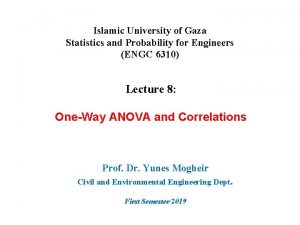 Islamic University of Gaza Statistics and Probability for