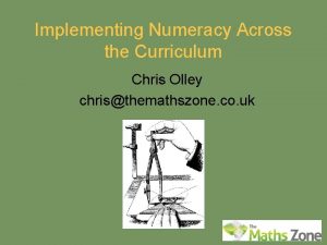 Implementing Numeracy Across the Curriculum Chris Olley christhemathszone