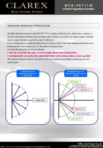 BOSF 5711 W Front Projection Screen Reflection Behavior