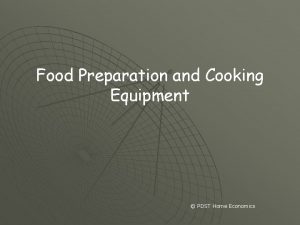 Food Preparation and Cooking Equipment PDST Home Economics