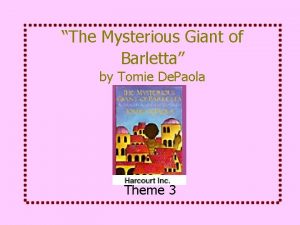 The Mysterious Giant of Barletta by Tomie De