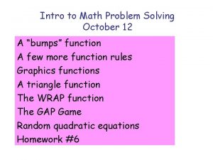 Intro to Math Problem Solving October 12 A