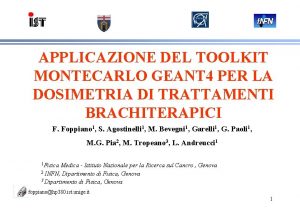 APPLICAZIONE DEL TOOLKIT MONTECARLO GEANT 4 PER LA