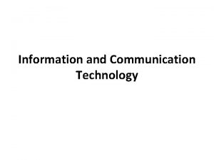 Information and Communication Technology ICT Meaning Described as