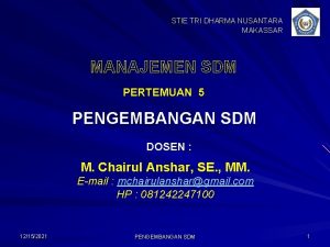 STIE TRI DHARMA NUSANTARA MAKASSAR MANAJEMEN SDM PERTEMUAN