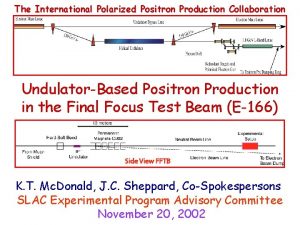 The International Polarized Positron Production Collaboration UndulatorBased Positron