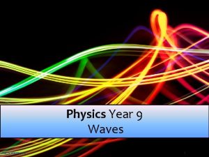 Physics Year 9 Waves Year 9 Science 2012