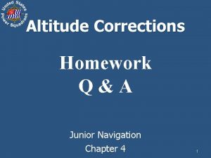 Altitude Corrections Homework QA Junior Navigation Chapter 4