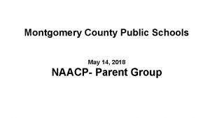 Montgomery County Public Schools May 14 2018 NAACP