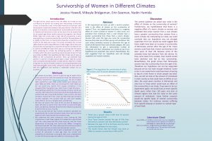 Survivorship of Women in Different Climates Jessica Howell