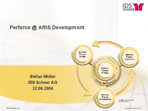 Perforce ARIS Development Stefan Mller IDS Scheer AG