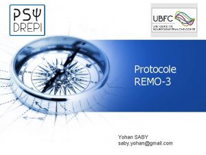 Protocole REMO3 Yohan SABY saby yohangmail com Les