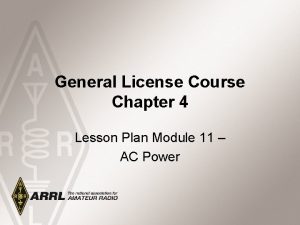 General License Course Chapter 4 Lesson Plan Module