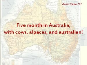 Bertin Claire 151 Five month in Australia with