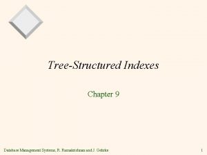 TreeStructured Indexes Chapter 9 Database Management Systems R