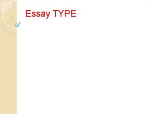 Essay TYPE Robert LEbelDavid An essay Tests presents