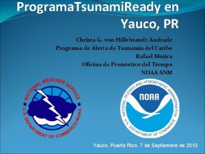 Programa Tsunami Ready en Yauco PR Christa G
