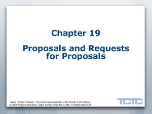 Chapter 19 Proposals and Requests for Proposals Dobrin