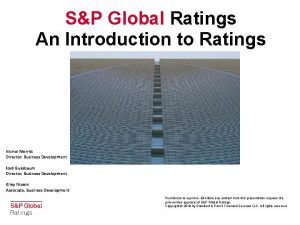 SP Global Ratings An Introduction to Ratings Nichol