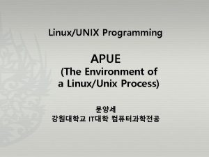 LinuxUNIX Programming APUE The Environment of a LinuxUnix