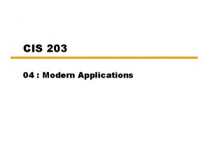 CIS 203 04 Modern Applications Hypertext Transfer Protocol