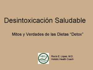 Desintoxicacin Saludable Mitos y Verdades de las Dietas