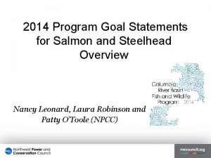 2014 Program Goal Statements for Salmon and Steelhead